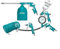 TOTAL - Set Da 5 Utensili Per Compressore Con Tubo A Spirale 4m, Pistola Ad Aria, Pistola A Spruzzo 600cc, Pistola Lavaggio 750cc E Pistola Gonfiaggio 12Bar