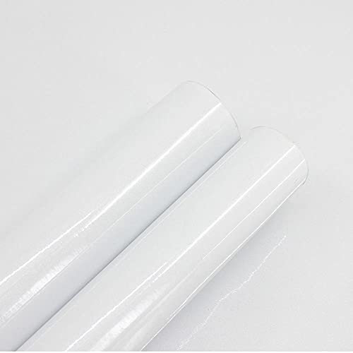 CYN Folie Oberflächenschutz PVC Fliesenaufkleber, Gegrilltes Wandpapier Perlenlicht PVC Boeing-Filmmöbel Erfrischender Aufkleber Festfarb wasserdichte Tapete Selbstklebend-40cm * 10m_D06 Pearl White.