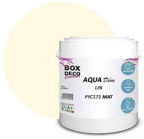 BOX DECO COULEURS Peinture murale acrylique aspect mat Aqua Déco - 2,5L, Beige Lin