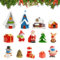 12 Stück Weihnachten Miniatur Ornamente, Weihnachten Mini Figuren, Weihnachtsdeko Figuren Harz, Mini Harz Weihnachtsschmuck, Schneemann Weihnachtsbaum Weihnachtsmann Kleine Ornamente (12)