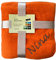 Schnoschi orange Fleece Kuscheldecke mit Namen Bestickt 170 x 130 cm Sofadecke Fleecedecke warme Decke