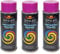 VE-INDUSTRIES Lot de 3 bombes de peinture selon RAL - 400 ml - Vernis coloré pour bois, métal (4008 violet signal)