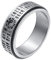 Damen Ringe Edelstahl, Chinesischer Mantra Yin Yang Tai Chi Spinner Bands Ring Silber schwarz Größe 57 (18.1)