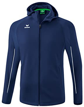 Erima Unisex Kid's Liga Star Training Jacket with Hood, New Navy/White, 104