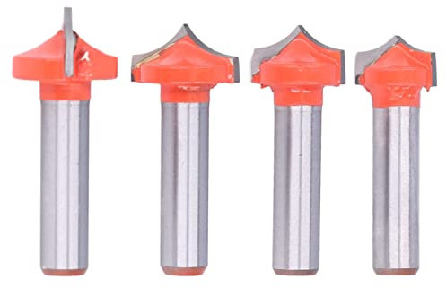 4 brocas para enrutador, vástago redondo de 8 mm, punta puntiaguda, gancho de grabado CNC, cortador de molino de ángulo de corte, herramientas de carpintería