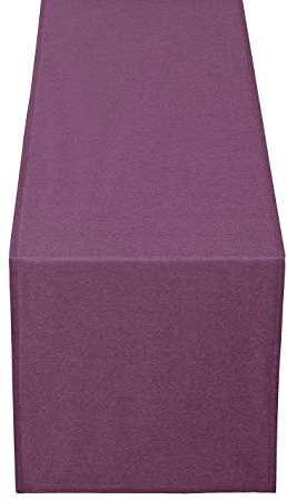 Leinen Optik Tischläufer Läufer Eckig 40 x 140 cm Lila Abwaschbar Wasserabweisend Fleckschutz Pflegeleicht mit Saumrand