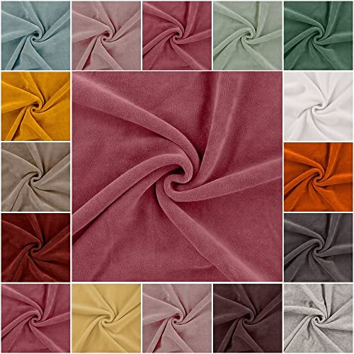 Nickistoff Nicky Velours | viele Farben | uni | Ökotex | ab 50 cm (dark dusty pink)