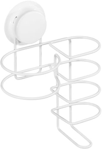 Navaris Halterung für Haartrockner und Glätteisen - Halter Wandhalterung mit Saugnapf - Set aus Fönhalter und Glätteisenhalter - ohne Bohren - Weiß