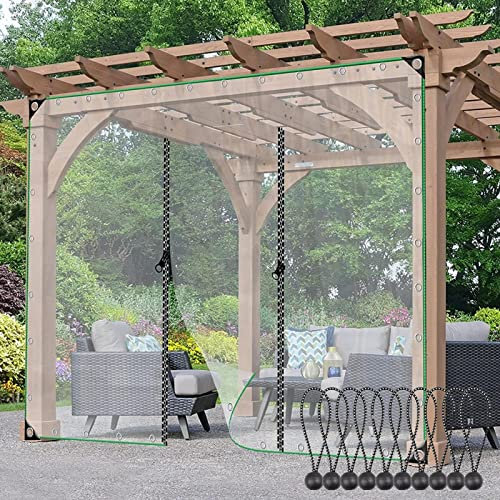 WZYJLyds Telone Trasparente con Occhielli per Esterni Impermeabili, Materiale PVC Pieghevole Antipioggia Telo, per Giardino, Teloni Serra Trasparente con 2 Cerniere