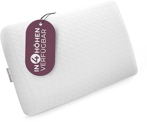 EVAN BROWNS® Nackenkissen Memory Foam - Nackenstützkissen 67x35x6,5 cm - Komfortables & ergonomisches Kopfkissen für Bauchschläfer - Orthopädisches Kissen - ideal für Bezüge 40x80cm
