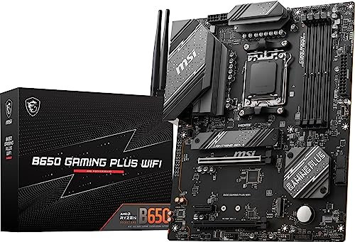MSI Placa Base para Juegos B650 Gaming Plus WiFi (AMD AM5, ATX, DDR5, PCIe 4.0, M.2, SATA 6Gb/s, USB 3.2 Gen 2, HDMI/DP, Wi-Fi 6E, Bluetooth 5.3, AMD Ryzen 7000 Series Procesadores de Escritorio)