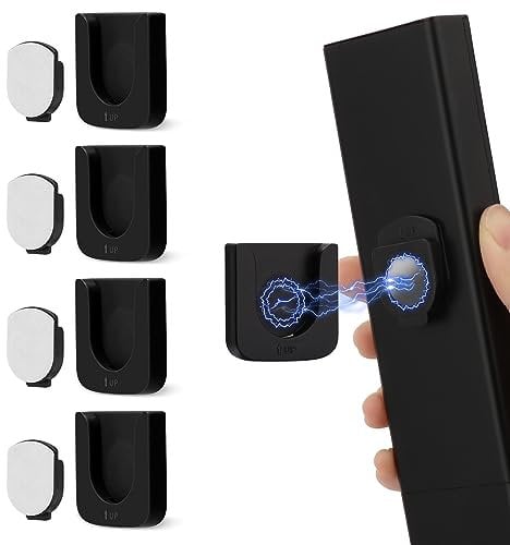 FIDWALL Magnetische Wandhalterung für Fernbedienung, innovatives Schlitzdesign für mühelose Organisation von Heim-, Büro- und Schulbedarf (4er-Pack, schwarz)
