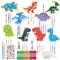 Seasboes Dinosaurier Windspiel Bastelset DIY, 10 Stück Bastelset Holz Windspiel, Kinder Basteln Dinosaurier Deko, Kreativ Kunsthandwerk Bastelhandwerk zum Basteln Geschenk für Party Kindergeburtstag