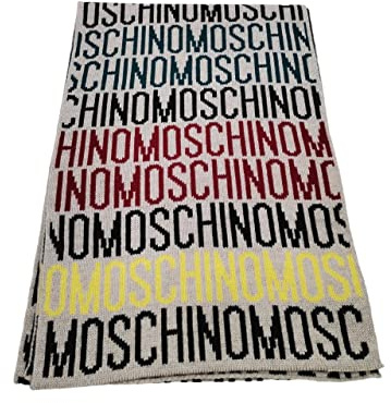 MOSCHINO Schal, Allover-Logo, Maxi-Logo, mehrfarbig, Linie Größe: 30 x 180 cm