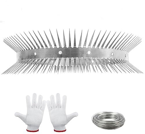 Marderabwehrgürtel, Marderschutz Fallrohr, Marder Abwehr, Edelstahl Fallrohre Marderabwehr mit Handschuhe für Haus Dachrinne und Baum, Marderschreck, Kann Geschnitten Werden (4,5 cm 5m)