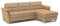 CAVADORE Leder-Eckcouch Palera mit Longchair / Landhaus-Sofa mit Federkern, Schlaffunktion + Bettkasten / 244 x 89 x 163 / Leder Beige