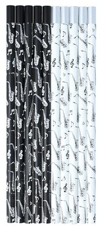 Musikboutique, Bleistifte mit magnetischem Kopf, Instrumente, 10er-Packung (Saxophon)