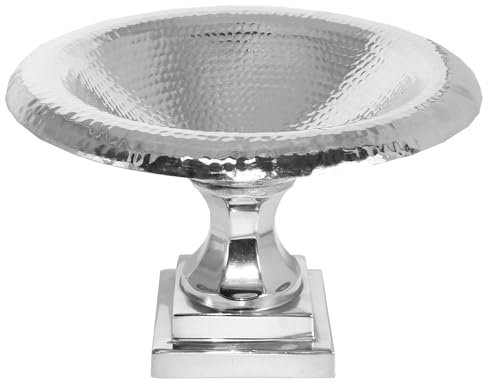 Widdle Gifts Nickel Plated Fruit Bowl Silver Coloured 24cm Decorative Tableware for Christmas or Household Ornament