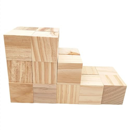 Anktily 20 Stück Kiefernholz Würfel, 5 cm, unlackiert, quadratisch, für Handwerk, Schnitzen, Puzzle, DIY