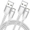 2m USB C Charger Cable 2 Pack, Braided USB A to Type C 3A Fast Charging Cable Compatible for Samsung Galaxy S22 S21 S20 S10 S9 S8 Plus Note 10 9 8, Huawei, Google Pixel, Xiaomi, Sony Xperia XZ(Silber)