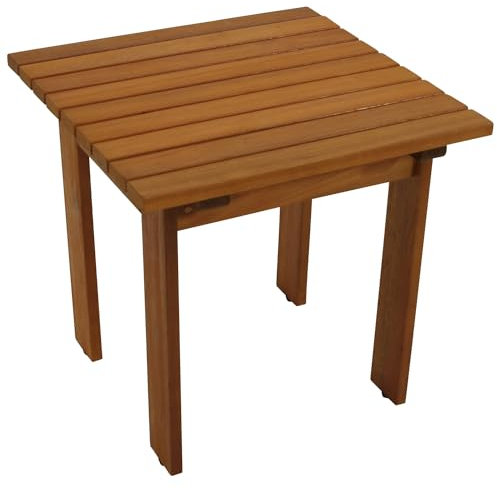 DEGAMO Beistelltisch Gartentisch Rijeka 46x46x44cm, Eukalyptus braun geölt, Indoor und Outdoor