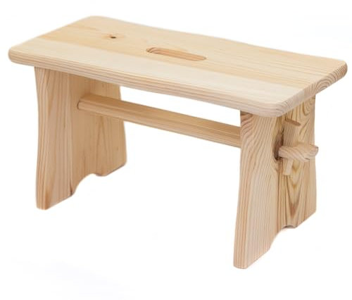 HolzFee Fußbank 40 cm Hocker Kiefernholz Tritthocker, Schemel, Hütsche Holz