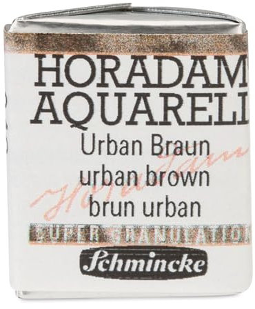 Schmincke – HORADAM® AQUARELL, Super Granulation, 14 946 044 Urban Braun, 1/2 Näpfchen, sehr stark granulierende Farbtöne, feinste, supergranulierende Aquarellfarben