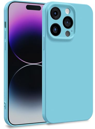 MyGadget Hülle für iPhone 14 Pro - Zweilagige Handyhülle mit Kameraschutz - Cover mit Innenfutter & Silikon außen - Türkis