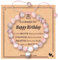 Aucuu Naturstein Armband - Rosa Stretch Perlen Mit Herzanhänger, Charme Für Frauen Mädchen Schmuck Geschenk