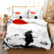 ZZTBQ Bettwäsche 220x240 Bettbezug 220 x 240 Japanische Samurai Asiatische Motive Bettwäsche-Sets 220x240 aus Mikrofaser mit Reißverschluss