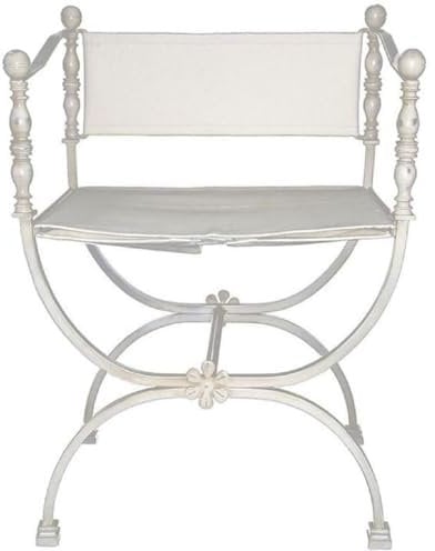 Casa Padrino luxury Art Nouveau wrought iron garden chair with armrests white H. 80 cm