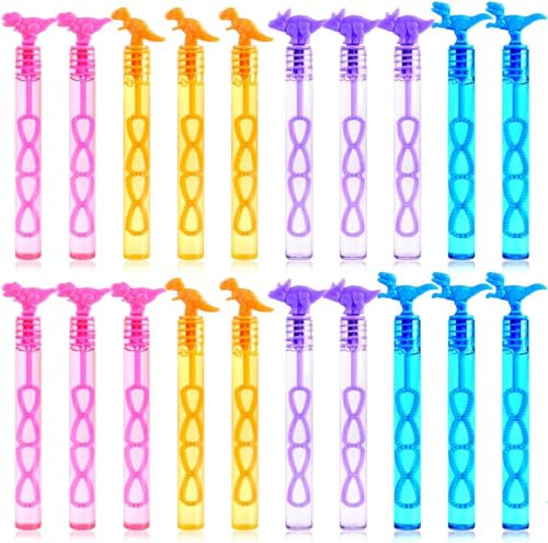 SULOLI 20PCS Mini Bubbles Dinosaur Bubbles With Bubble Wand Bottles Birthday Bubble Solution Blowers For Kids Children Party Supply Summer Outdoor Toys