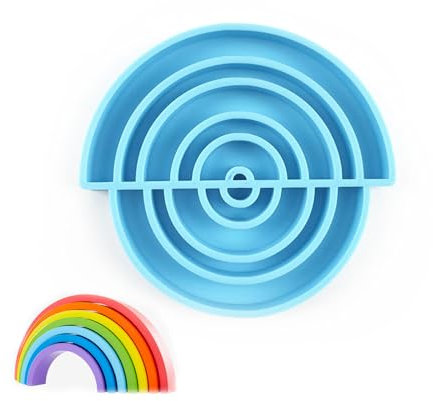 RHXWFDG 2 stampi in silicone a forma di arcobaleno in resina epossidica per sottobicchieri, ponticelli, sapone, candele, semicerchio, bastone, nuvola, ciondolo per artigianato fai da te