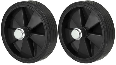 PATIKIL 5 Air Compressor Wheels, 2 Pack Universal Air Compressor Wheel Replacement Part, Air Compressor Replacement Wheels with Screw & Nut 0.5 Dia Hole for Easy Mobility, Black