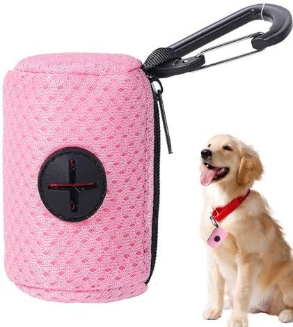 Kotbeutelspender, Hundekotbeutelspender, Hundetaschenhalter Aus Netzstoff Mit Leinenbefestigung Und Reißverschluss, Hängender Haustierbedarf, Großer Hundetaschenspender Für Training, Laufen