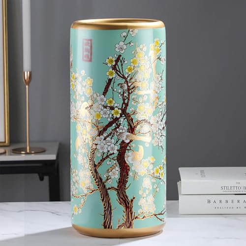 ELZEM Schirmständer Aus Keramik Schirmständer Aus Porzellan Multifunktionaler Bemalter Porzellan-Bodenständer Schirmfass Aus Keramik Für Büro Zuhause Eingang