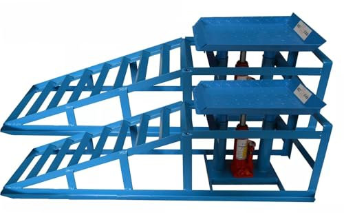 RED STAR Hydraulic Car Ramps 2x Heavy Duty 3000lbs Garage Van Bottle Lift Jack Ramp
