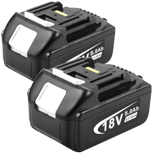2 baterías de 18 V 5,0 Ah para Makita BL1850B, ASUNCELL Li-Ion batería de repuesto con indicador LED 5000 Ah batería para Makita inalámbrica 18 V herramienta eléctrica de jardín BL1850 BL1840 BL1830