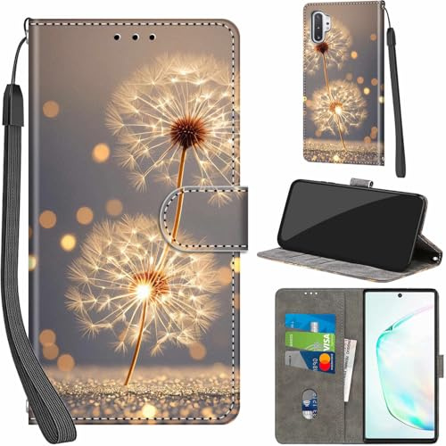 Handyhülle für Samsung Galaxy Note 10 Plus Hülle Türkis | 3 Kartenfächer & 1 Geldfach, Magnetverschluss, Ständerfunktion, robuste premium PU leder klapphülle für Samsung Note 10 Plus