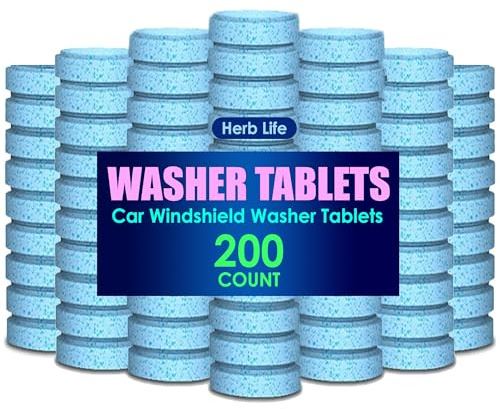 200 Bottles of cleaning tablets available, Car Windshield Washer Tablets, Glass Cleaner, Concentrated Effervescent Tablets, Solid Windshield Effervescent Wiper Tablet for Car Window Glass Cleaning