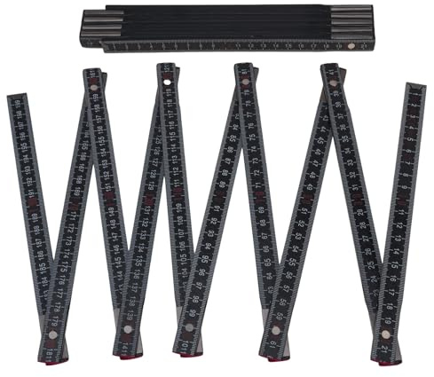 Smgda Folding Ruler, 2M / 78 inch Metric & Imperial Scale, 10-Segment Expandable Wood Meter Stick, Waterproof & Durable, Precise Snapping Design for Carpentry, Construction, DIY Projects (2)