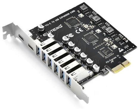 ELUTENG PCIe zu USB 3.2 Gen 2 Karte mit 5 Gbps 8-Ports (2 Typ C + 6 x Typ A) Erweiterungskarte, interner Konverter USB3 PCI Express-Karte für Desktop-PC, unterstützt Windows 11/10/8.1/8/7/XP/Vista
