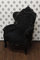Casa Padrino Barock Sessel King Schwarz/Schwarz Bling Bling 85 x 85 x H. 120 cm - Barock Möbel