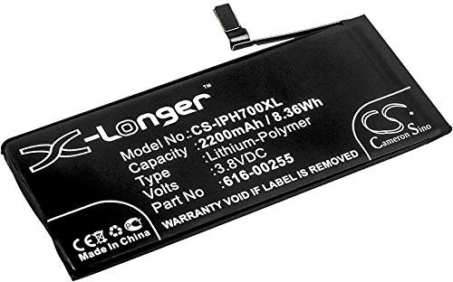 CS-IPH700XL Battery 2200mAh compatible with [Apple] A1660, A1778, A1779, A1780, iPhone 7, iPhone 7 4.7 replaces 616-00255