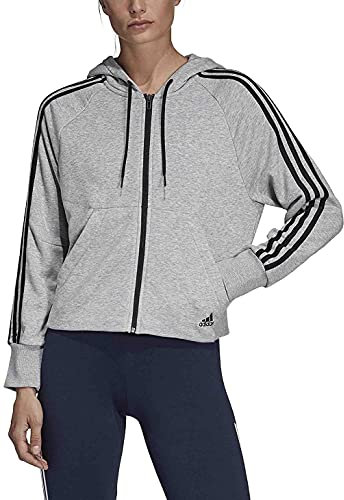 adidas Damen Sweatshirt W MH 3S FZ HD, medium Grey Heather, XS, DW9694
