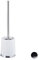 Relaxdays Garnitur, Kunststoff WC-Bürstenhalter mit Toilettenbürste, stehend, wechselbarer Bürstenkopf, 37 cm, weiß, Standard