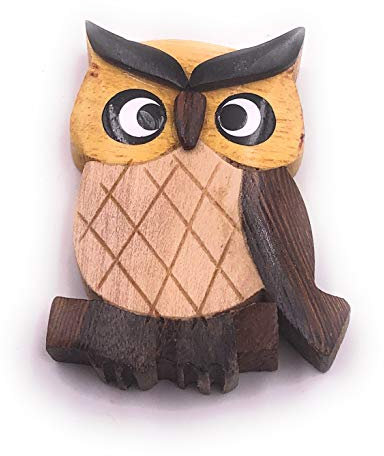 H-Customs Lustige Dicke Eule auf AST Nachtvogel Handmade Kühlschrankmagnet Anhänger Magnet