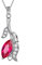 Aurora Tears Rose Necklace 925 Sterling Silver Birthstone Red Flower Pendant Jeweley Gift for Women and Girls DP0219R