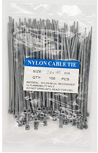 SYD Nylon-Kabelbinder, 10,2 cm lang, 8,4 kg, selbstsichernd, 100 Stück 4 Inch grau