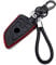 KASER Housse en Cuir pour Clé BMW Porte-Clés pour BMW Serie 1 3 5 X3 X5 X6 Nuovo Smartkey Étui de Protection Cover Coque pour Télécommande KeylessGO (Couture Rouge)